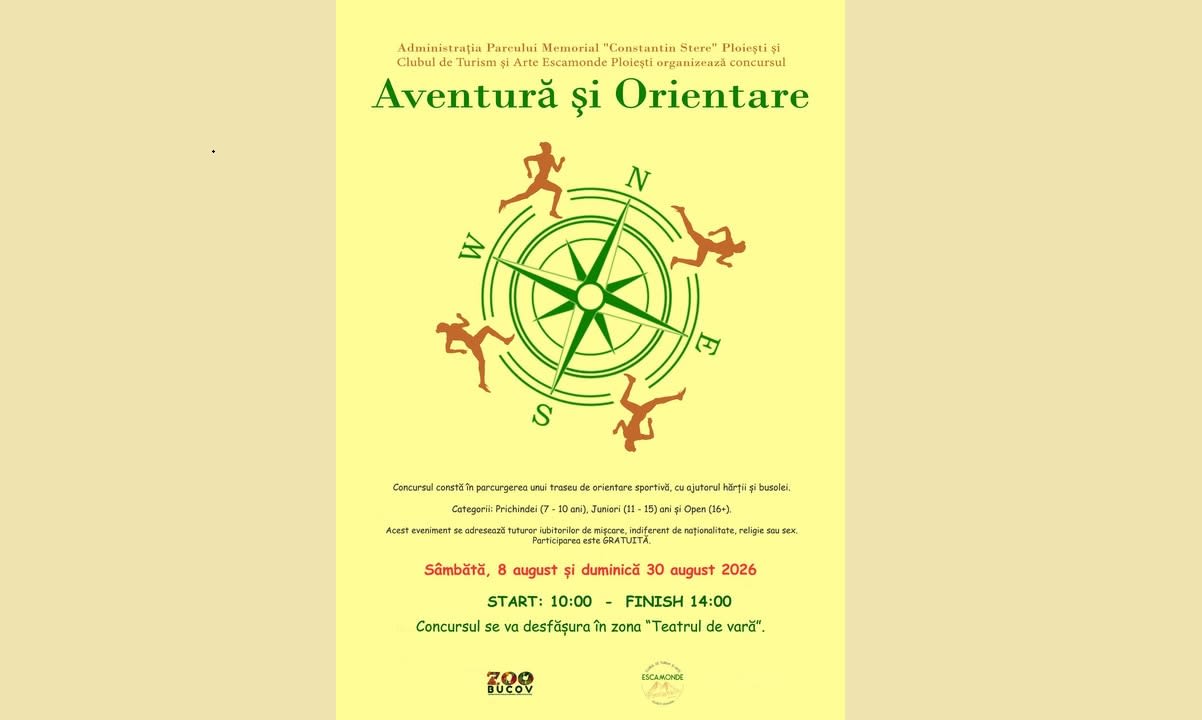 Concurs de orientare și aventură la Bucov pentru copii și adulți în weekend