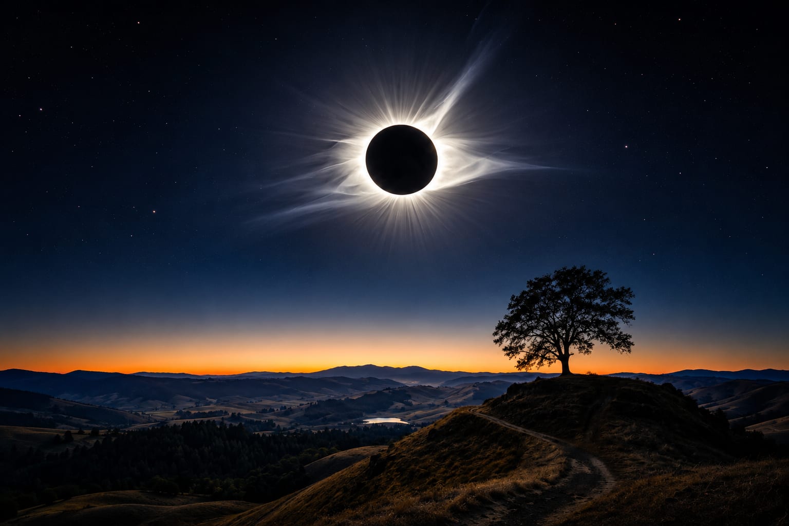 O sat din Spania pregătit pentru observarea eclipsei totale de Soare O sat din Spania pregătit pentru observarea eclipsei totale de Soare