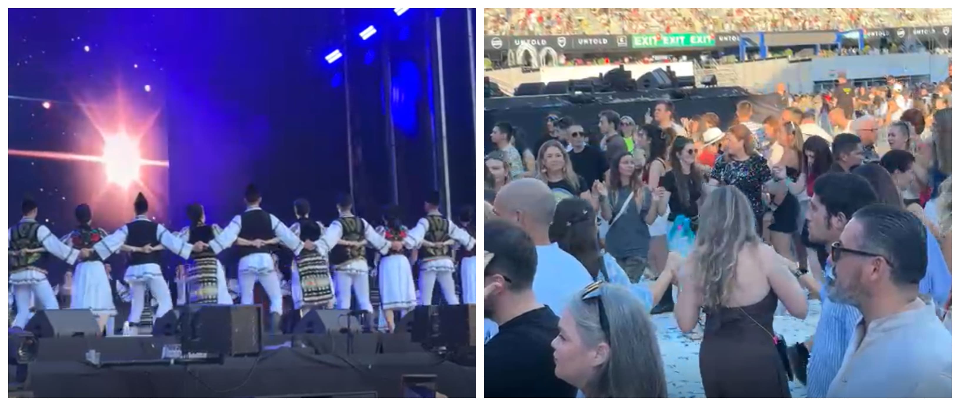 Ansamblul Junii Sibiului în costume populare românești pe scena UNTOLD Ansamblul Junii Sibiului în costume populare românești pe scena UNTOLD