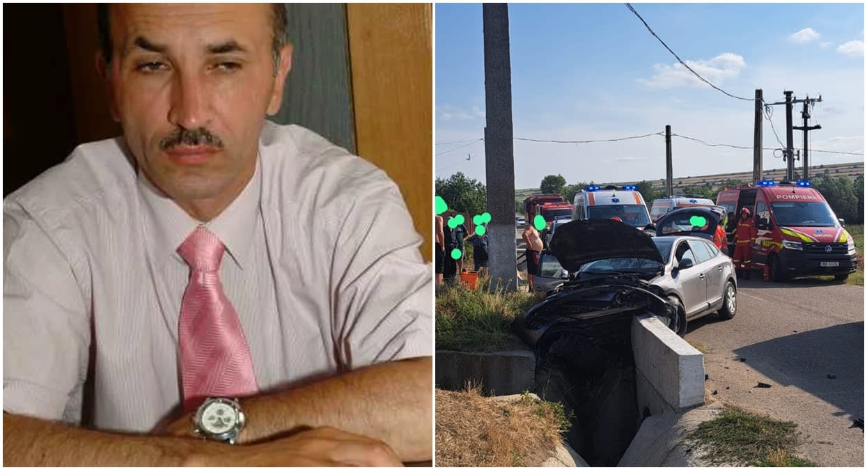 Mașină avariată după accidentul de la Rădăești, cu victime în intervenție Mașină avariată după accidentul de la Rădăești, cu victime în intervenție