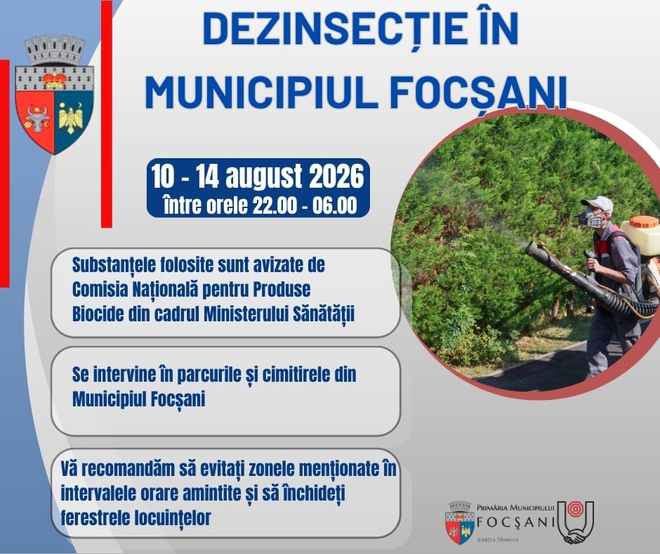 Echipament de dezinsecție în acțiune în Focșani Echipament de dezinsecție în acțiune în Focșani