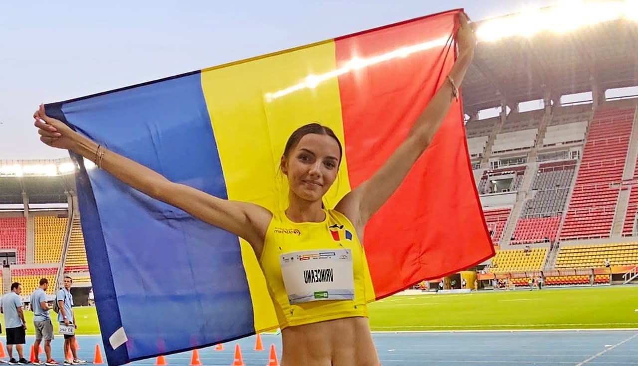 Daria Vrînceanu sărind în finala de triplu salt la Mondialele U20 Daria Vrînceanu sărind în finala de triplu salt la Mondialele U20