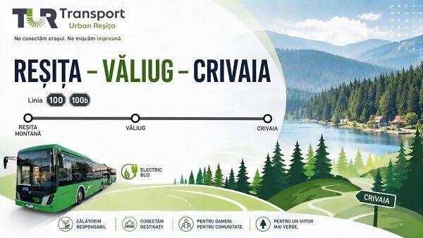 TUR a lansat primul traseu metropolitan spre Văliug și Crivaia în Caraș-Severin