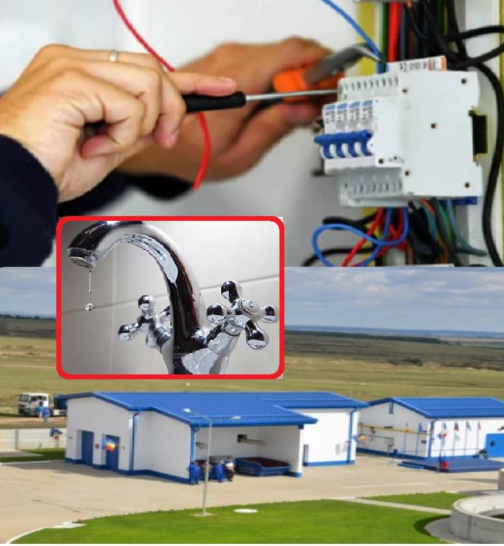 Echipă de muncitori în reparații la rețeaua electrică din Fetești Echipă de muncitori în reparații la rețeaua electrică din Fetești