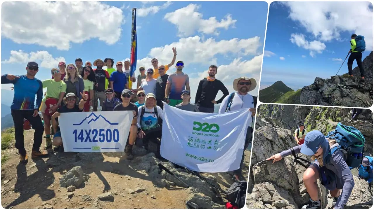 Asociația Door2Outdoor Bacău: 21 de oameni au urcat toate cele 14 vârfuri de peste 2.500 m din România în doar 7 zile
