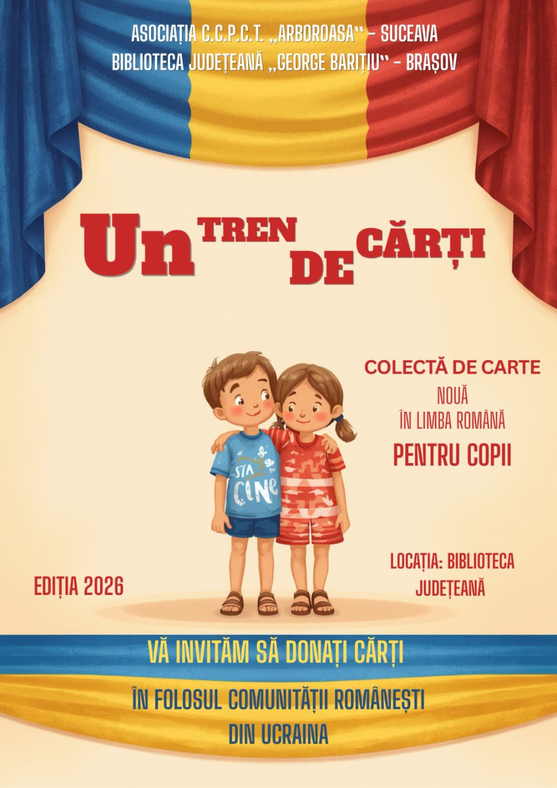 Brașovenii pot dona cărți pentru copiii din Cernăuți până pe 29 august în campania „Un tren de cărți”
