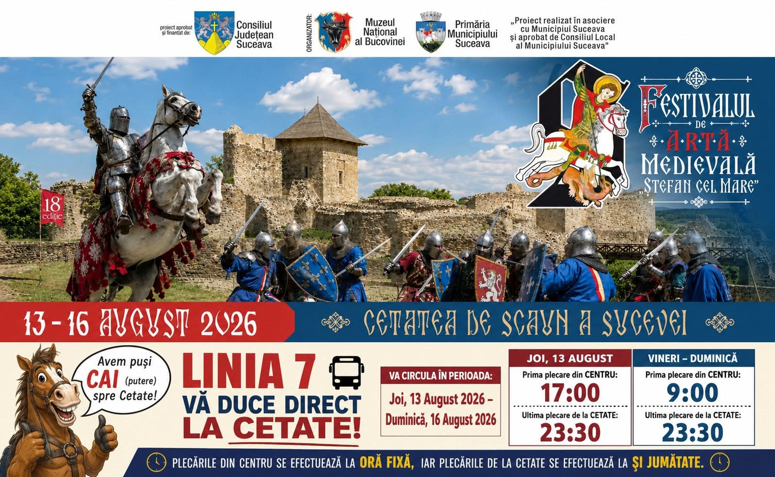 Autobuz special pentru Festivalul Medieval la Cetatea de Scaun Autobuz special pentru Festivalul Medieval la Cetatea de Scaun