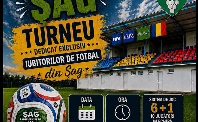 Echipă de fotbal jucând la Arena Șag, eveniment local Echipă de fotbal jucând la Arena Șag, eveniment local