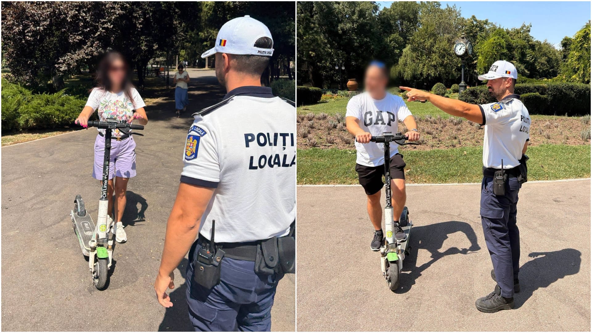 Polițiștii locali din București opresc și amendează utilizatorii de trotinete electrice în parcuri, din octombrie 2025