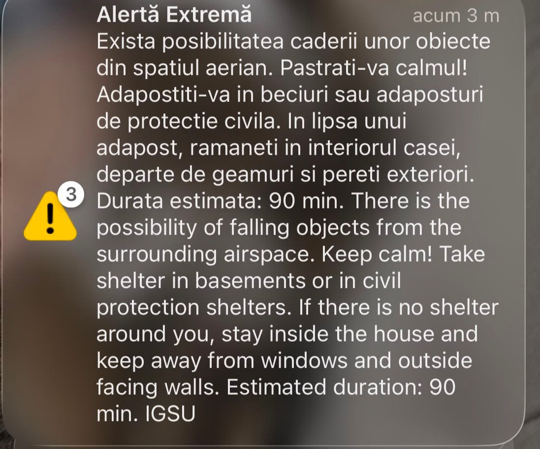 Al treilea mesaj RO-Alert în Tulcea: Avioane F-18 spaniole au interceptat ținta aeriană suspectă