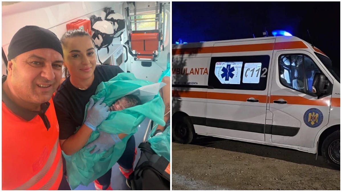 Echipaj de ambulanță asistând la nașterea unui copil în județul Bacău Echipaj de ambulanță asistând la nașterea unui copil în județul Bacău