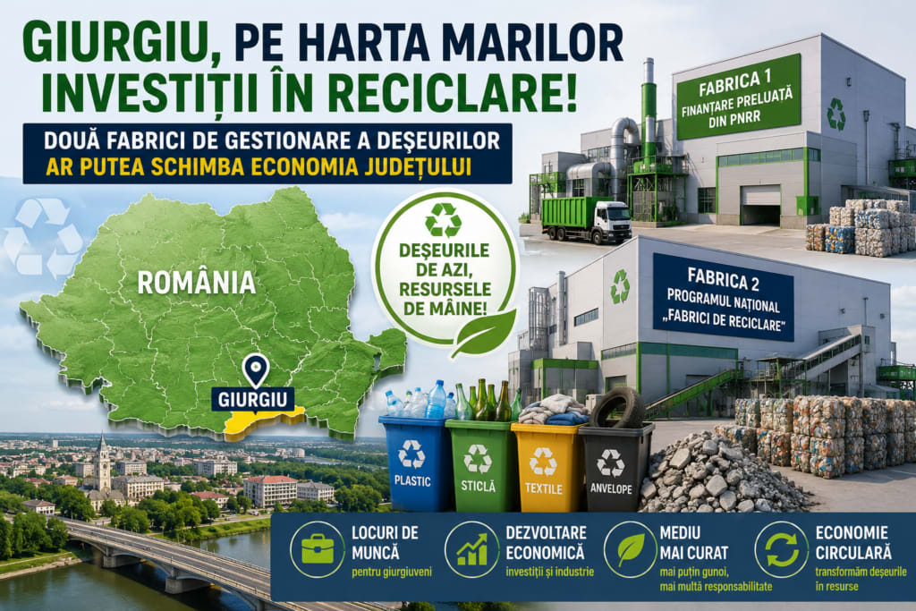 Fabrică de reciclare în construcție în Giurgiu, utilaje industriale, muncitori, mediu curat Fabrică de reciclare în construcție în Giurgiu, utilaje industriale, muncitori, mediu curat