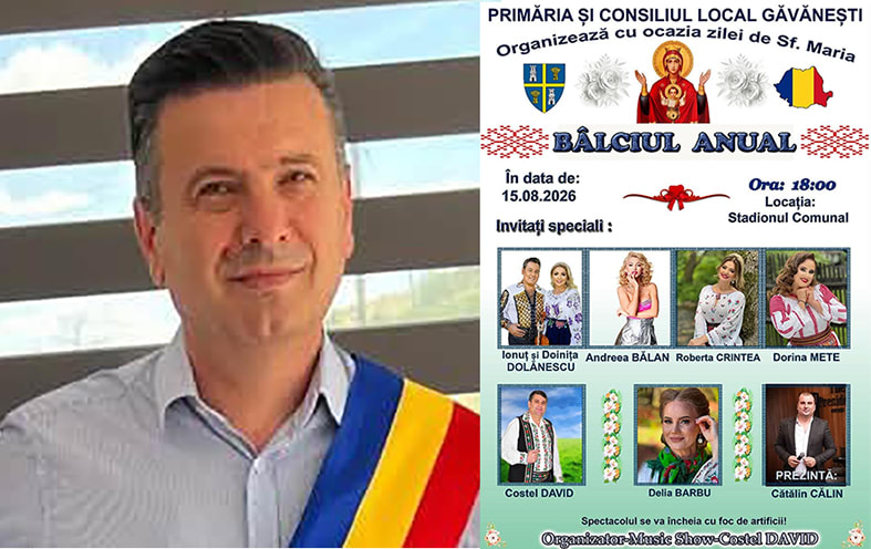 Găvănești organizează Bâlciul Anual 2026 cu muzică, distracție și foc de artificii