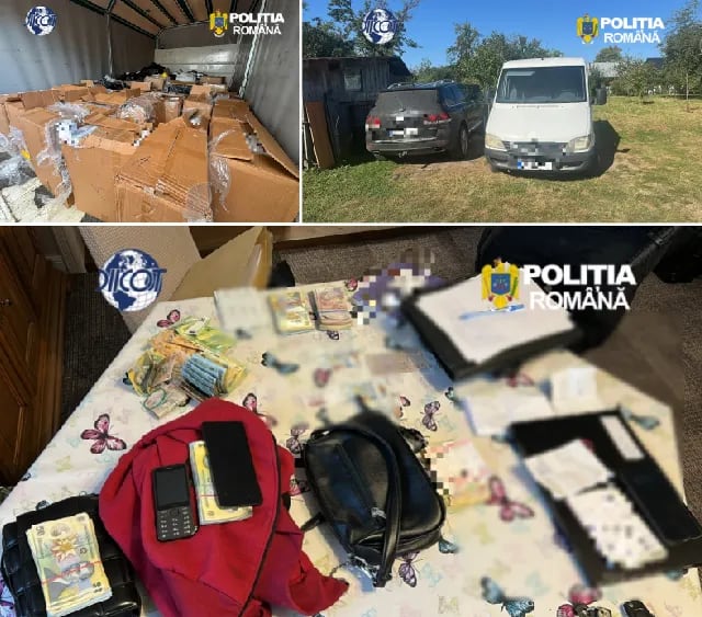 (FOTO) Percheziții la grup infracțional: aproape 798.000 de țigarete, 415.610 lei și 40.585 euro ridicate de DIICOT Bacău