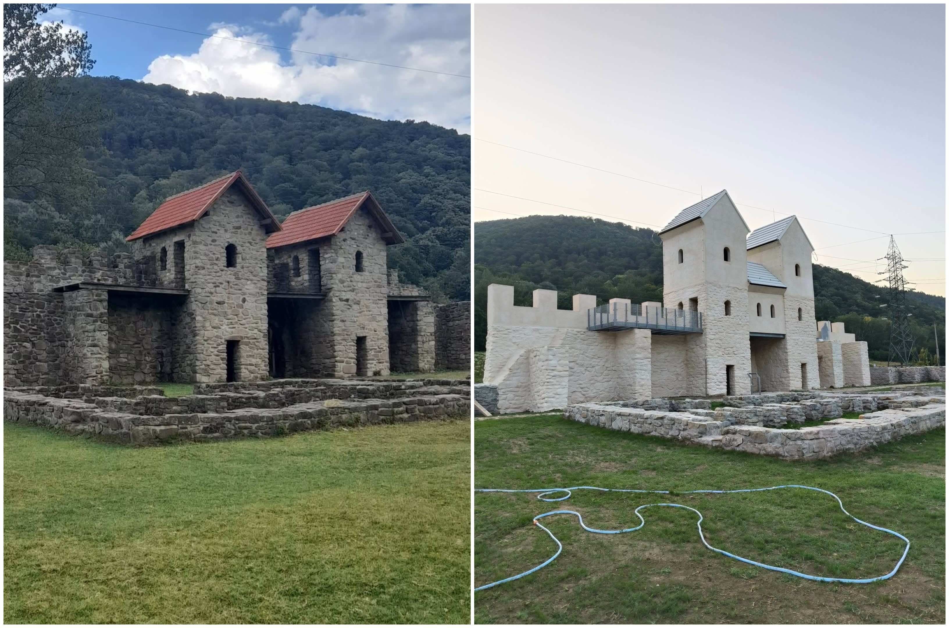 Restaurare Castru Roman Arutela, sit UNESCO, înainte și după intervenție Restaurare Castru Roman Arutela, sit UNESCO, înainte și după intervenție
