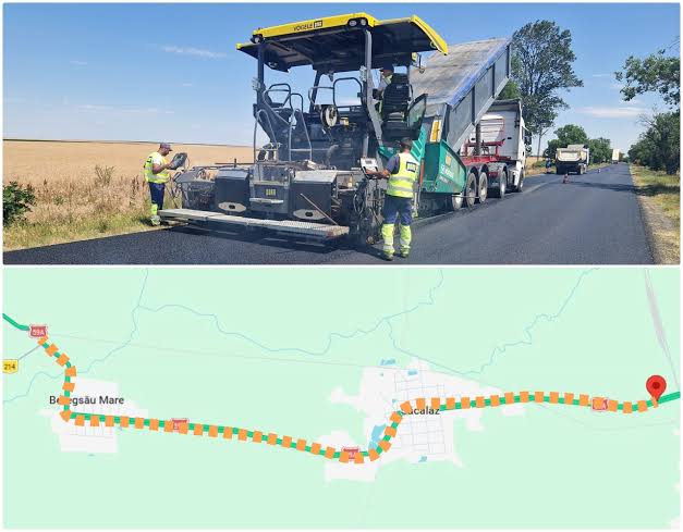 Lucrări de asfaltare pe DN 59A între Timișoara și Beregsău Mare Lucrări de asfaltare pe DN 59A între Timișoara și Beregsău Mare