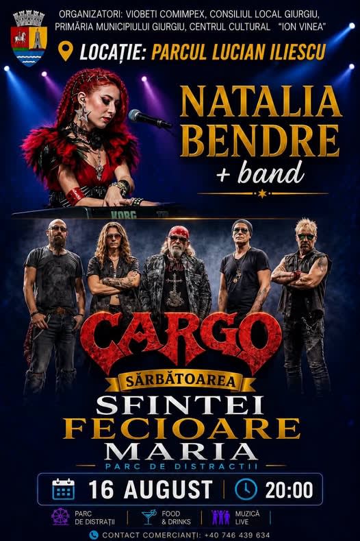 Natalia Bendre cântând pe scenă la Giurgiu alături de Cargo Natalia Bendre cântând pe scenă la Giurgiu alături de Cargo