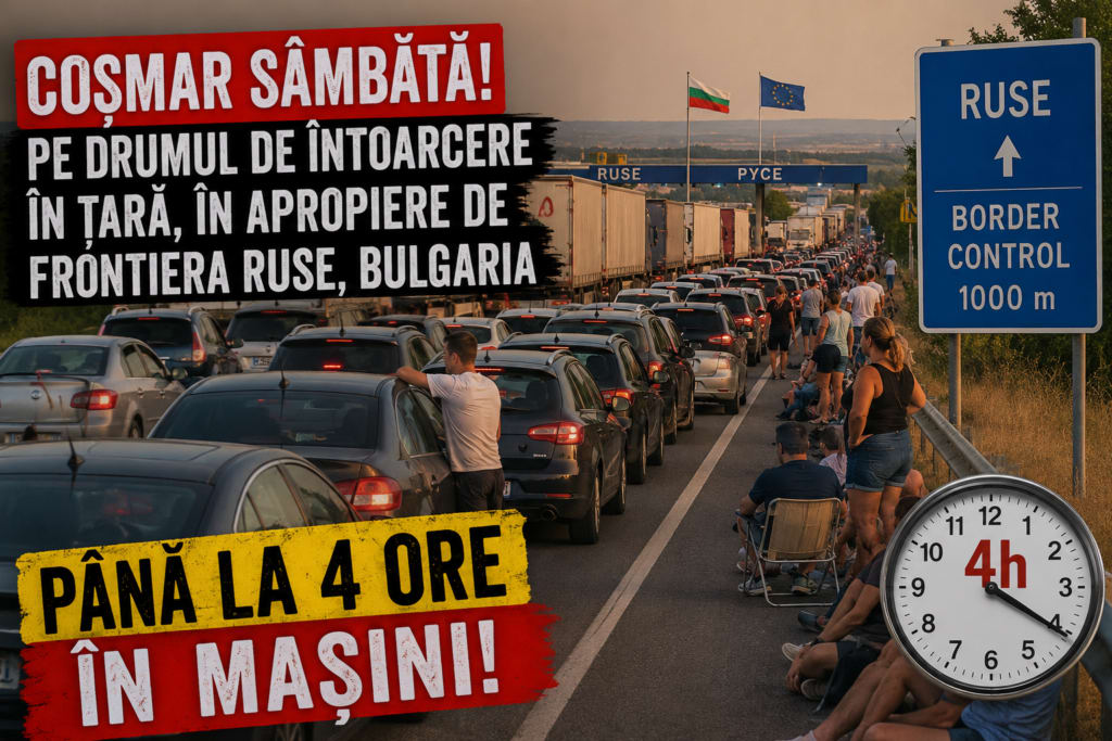 Cozi de mașini la frontiera Ruse, Bulgaria, în timpul weekendului Cozi de mașini la frontiera Ruse, Bulgaria, în timpul weekendului