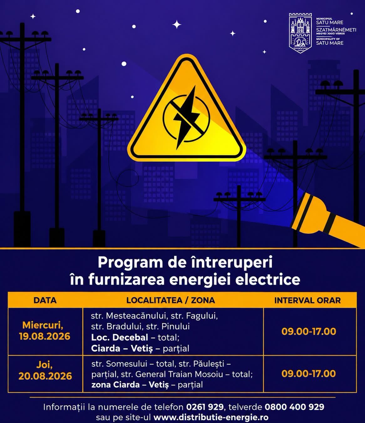 Echipa de electricieni în acțiune în Satu Mare, lucrări de modernizare rețea electrică Echipa de electricieni în acțiune în Satu Mare, lucrări de modernizare rețea electrică