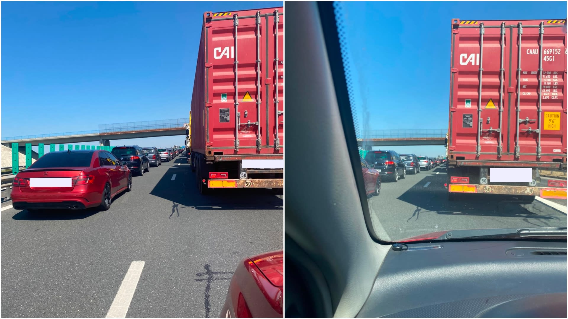 Mașini avariate pe autostrada A2, zona Valea Dacilor, trafic restricționat Mașini avariate pe autostrada A2, zona Valea Dacilor, trafic restricționat