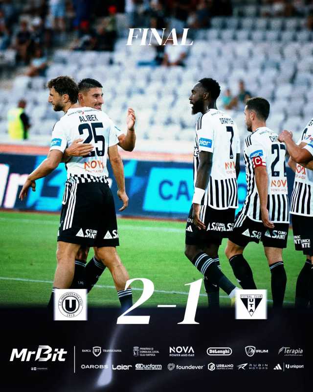 Fotbal: Universitatea Cluj a câștigat cu UTA în Superligă, 2-1 pe Cluj Arena