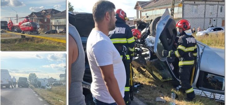 Echipaje de pompieri și ambulanțe la locul accidentului din Timișoara Echipaje de pompieri și ambulanțe la locul accidentului din Timișoara