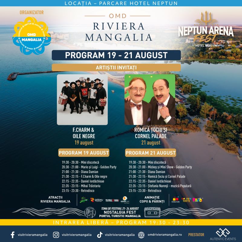 Spectacol muzical pe scena festivalului Retro Fest în Mangalia