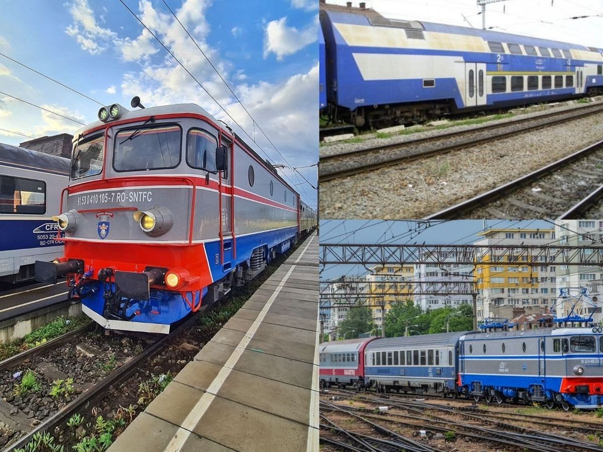 Gara de Nord București cu trenuri și pasageri în așteptare Gara de Nord București cu trenuri și pasageri în așteptare
