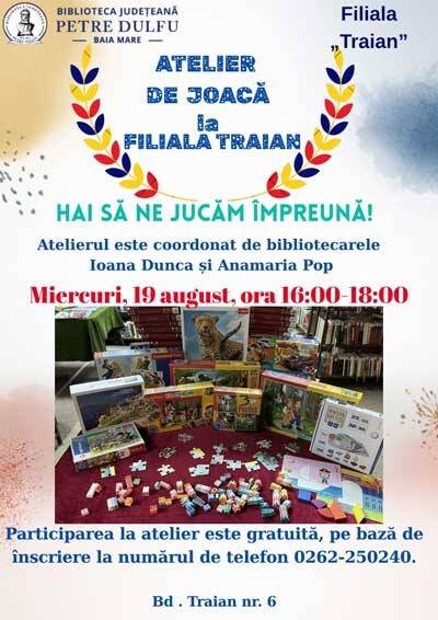 Copii participând la atelierul de jocuri și lectură la bibliotecă Copii participând la atelierul de jocuri și lectură la bibliotecă
