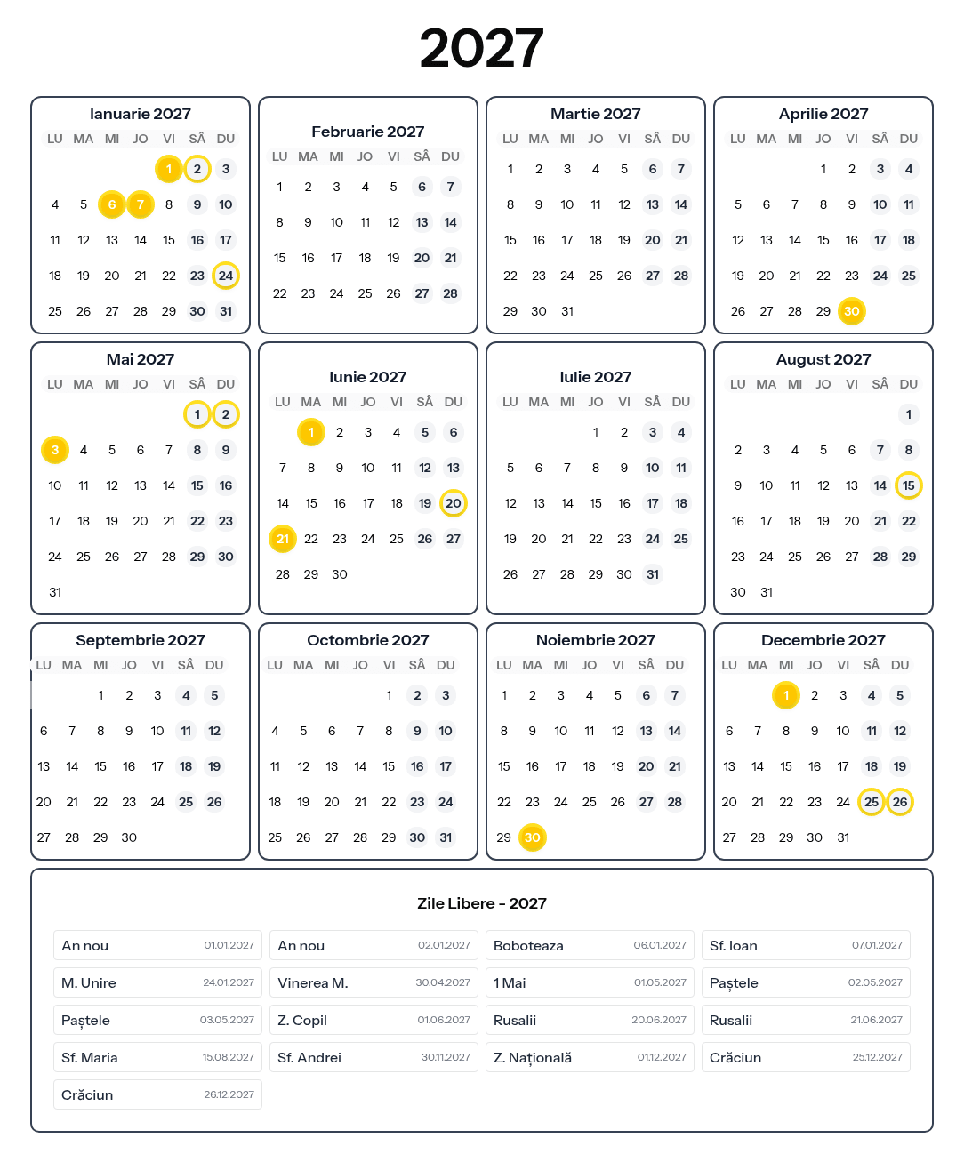 Trei zile de concediu pot crea 10 zile libere la începutul lui 2027. Trucul din calendar pe care mulți îl vor folosi