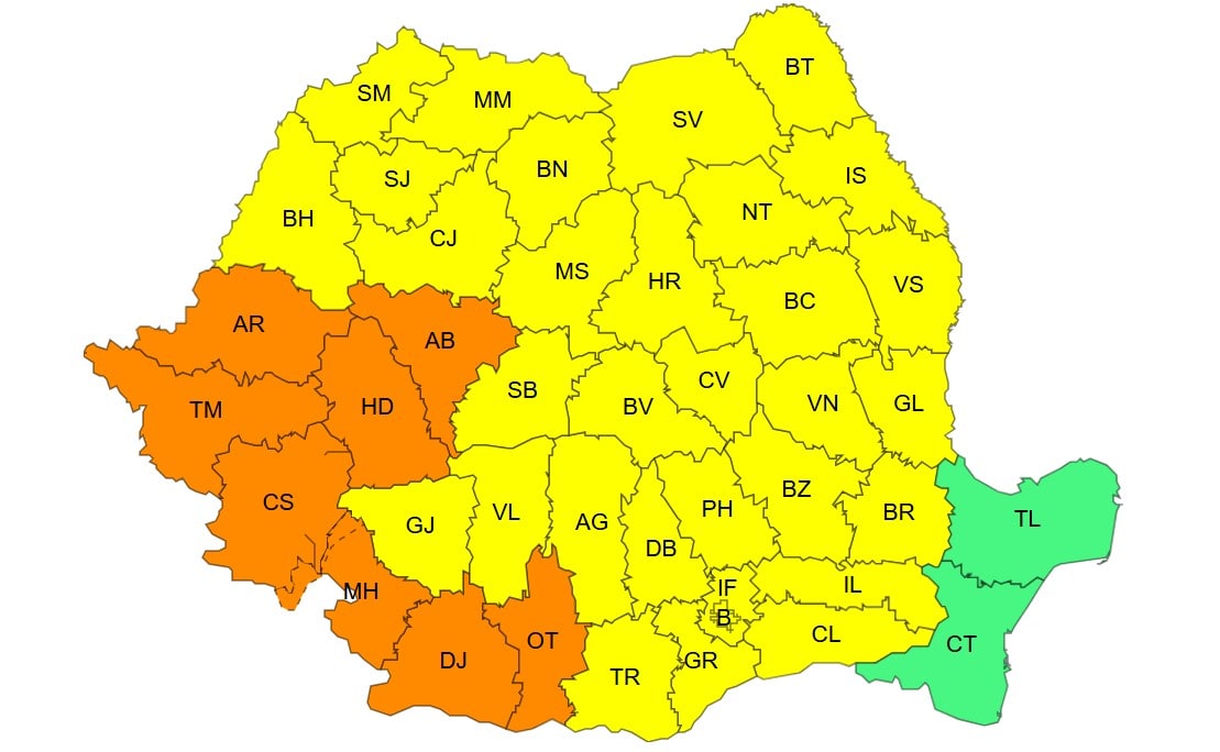 Administrația Națională de Meteorologie emite avertizări de caniculă și disconfort termic pentru România