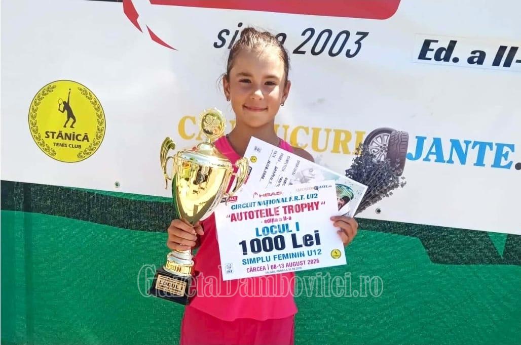 Teodora Bucura obține trofeul la simplu și devine vicecampioană la dublu la Trofeul Autoteile U12