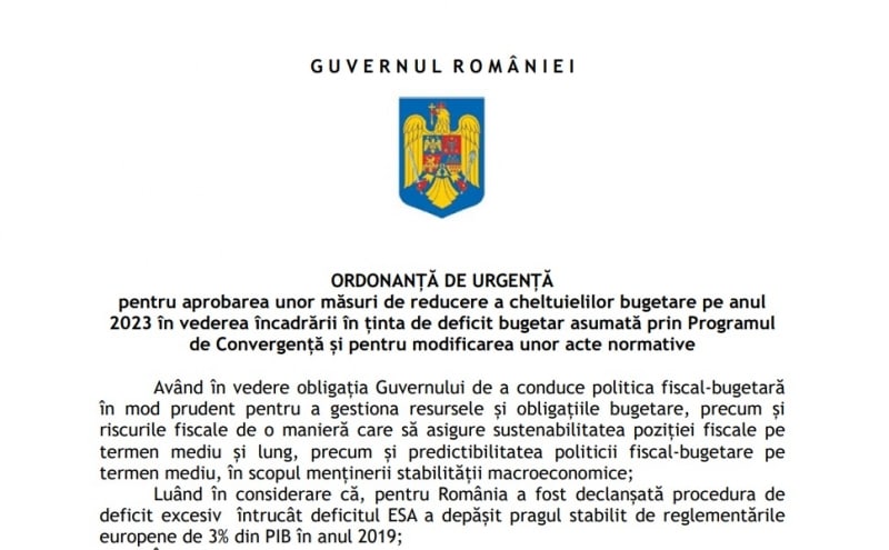 Guvernul a anunțat măsuri de reducere a cheltuielilor în condițiile datoriei de peste 60% din PIB