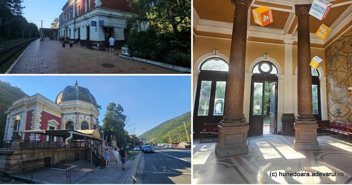 Gara Băile Herculane în proces de restaurare, cu elemente arhitecturale originale și influențe din Viena Gara Băile Herculane în proces de restaurare, cu elemente arhitecturale originale și influențe din Viena
