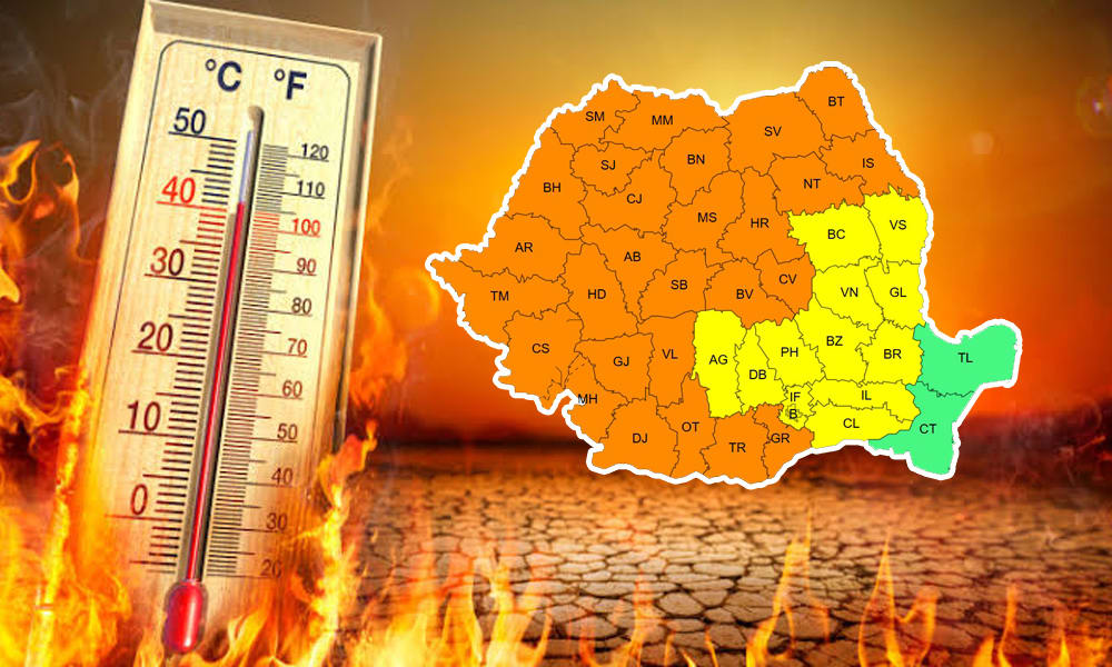 Val de caniculă cu temperaturi până la 40°C anunțat pentru 21-22 august 2026