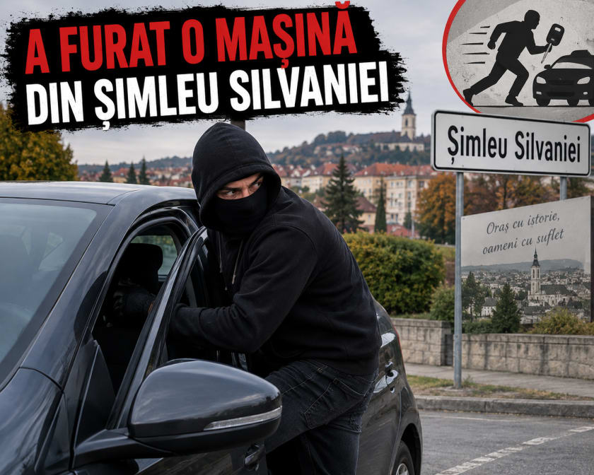 Un bărbat de 55 de ani a furat o mașină din Șimleu și a fost reținut de poliție