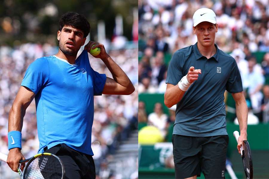 Carlos Alcaraz în timpul unui meci de tenis pe terenul ATP Carlos Alcaraz în timpul unui meci de tenis pe terenul ATP
