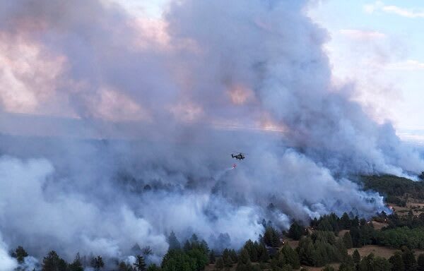 Incendiu masiv de vegetație în Caraș-Severin: fum dens ajunge la Vrani