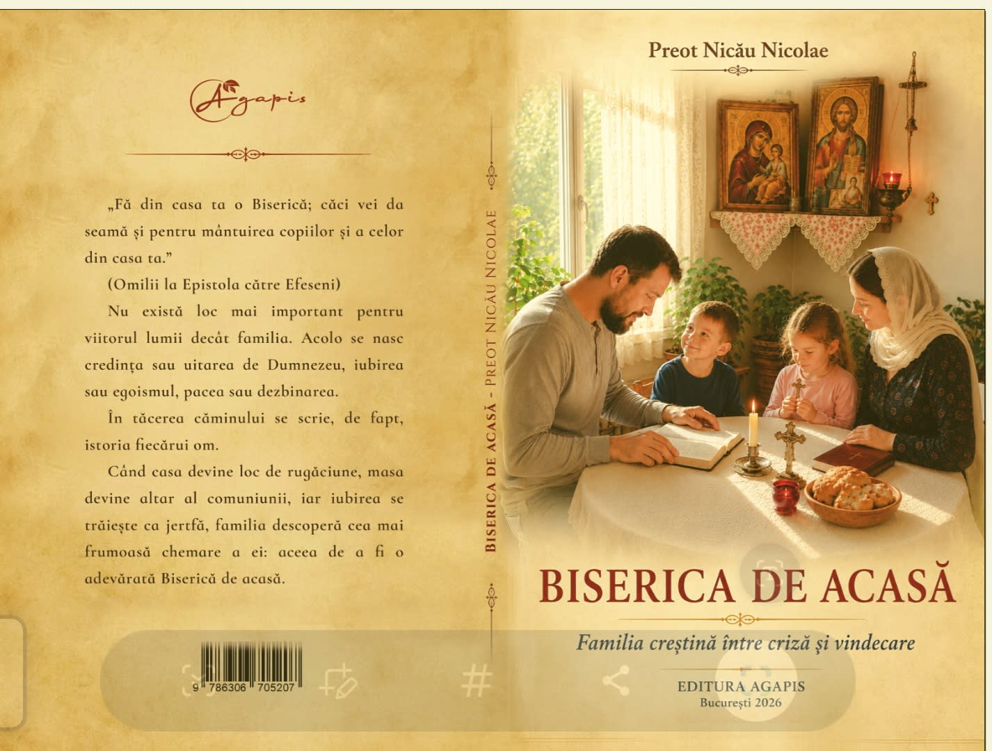 Cartea Biserica de acasă pe o masă Cartea Biserica de acasă pe o masă