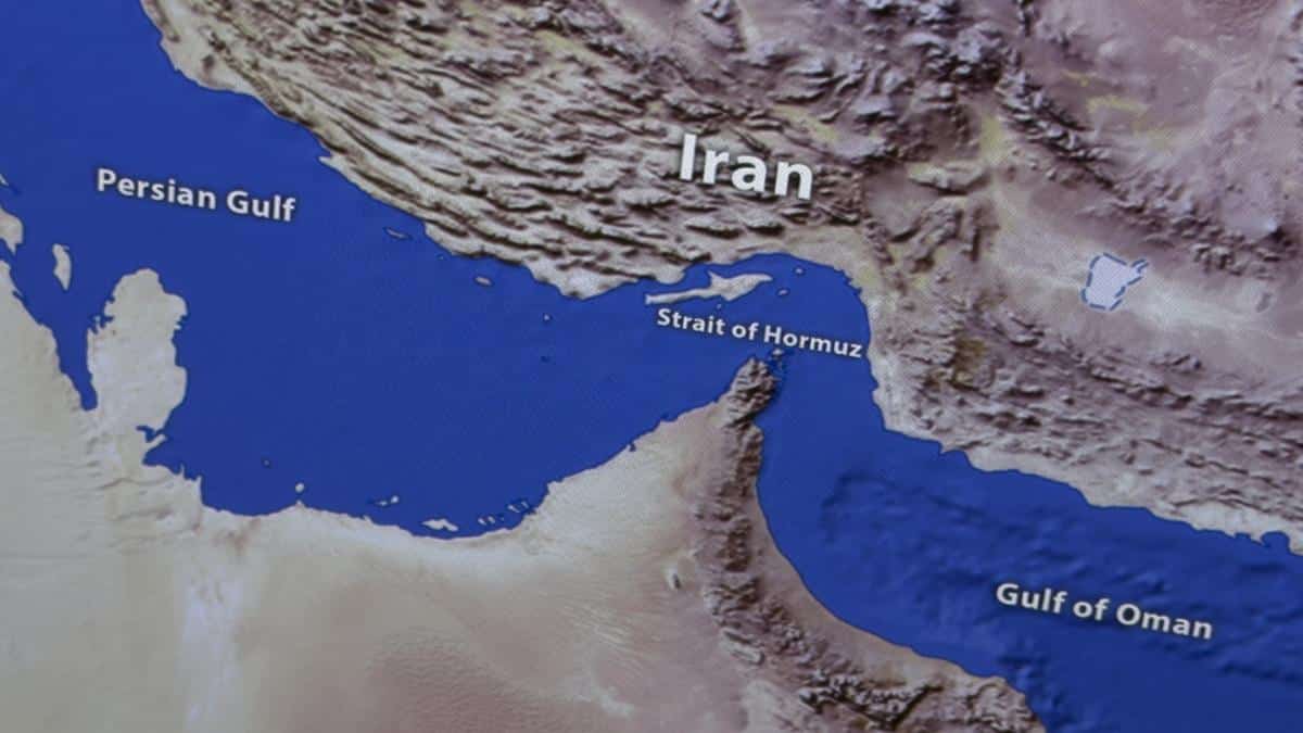 Naval ships passing through the Strait of Hormuz during tense situation Naval ships passing through the Strait of Hormuz during tense situation