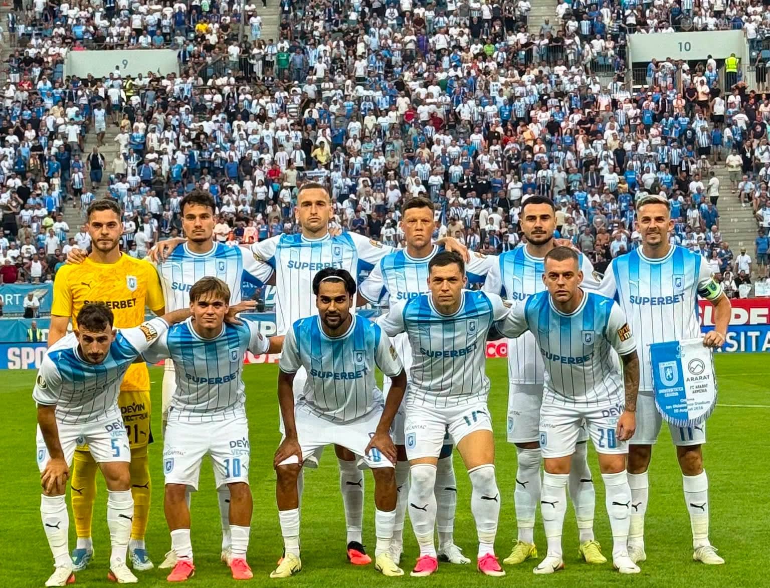 Universitatea Craiova a terminat la egalitate cu Ararat Armenia în play-off-ul Europa League