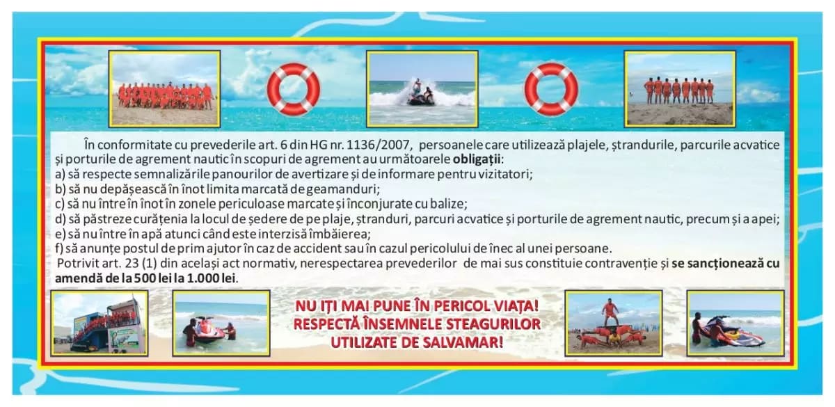 Salvatori în acțiune pe plaja din Eforie Nord