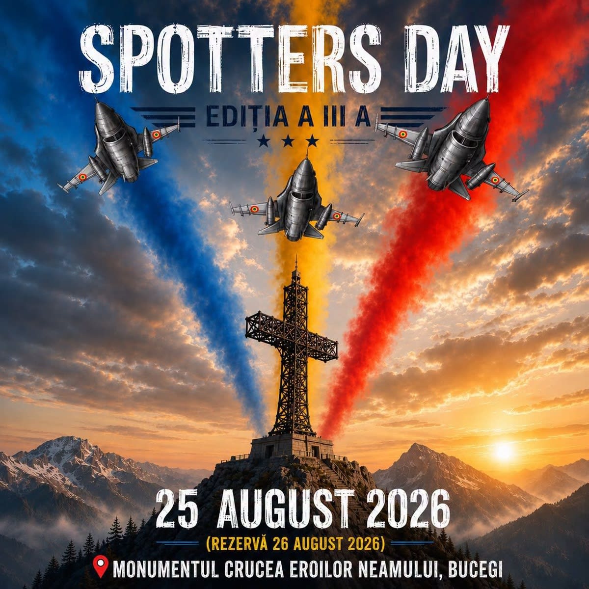 Spotters Day revine pe Vârful Caraiman cu survol aerian al Forțelor Aeriene Române