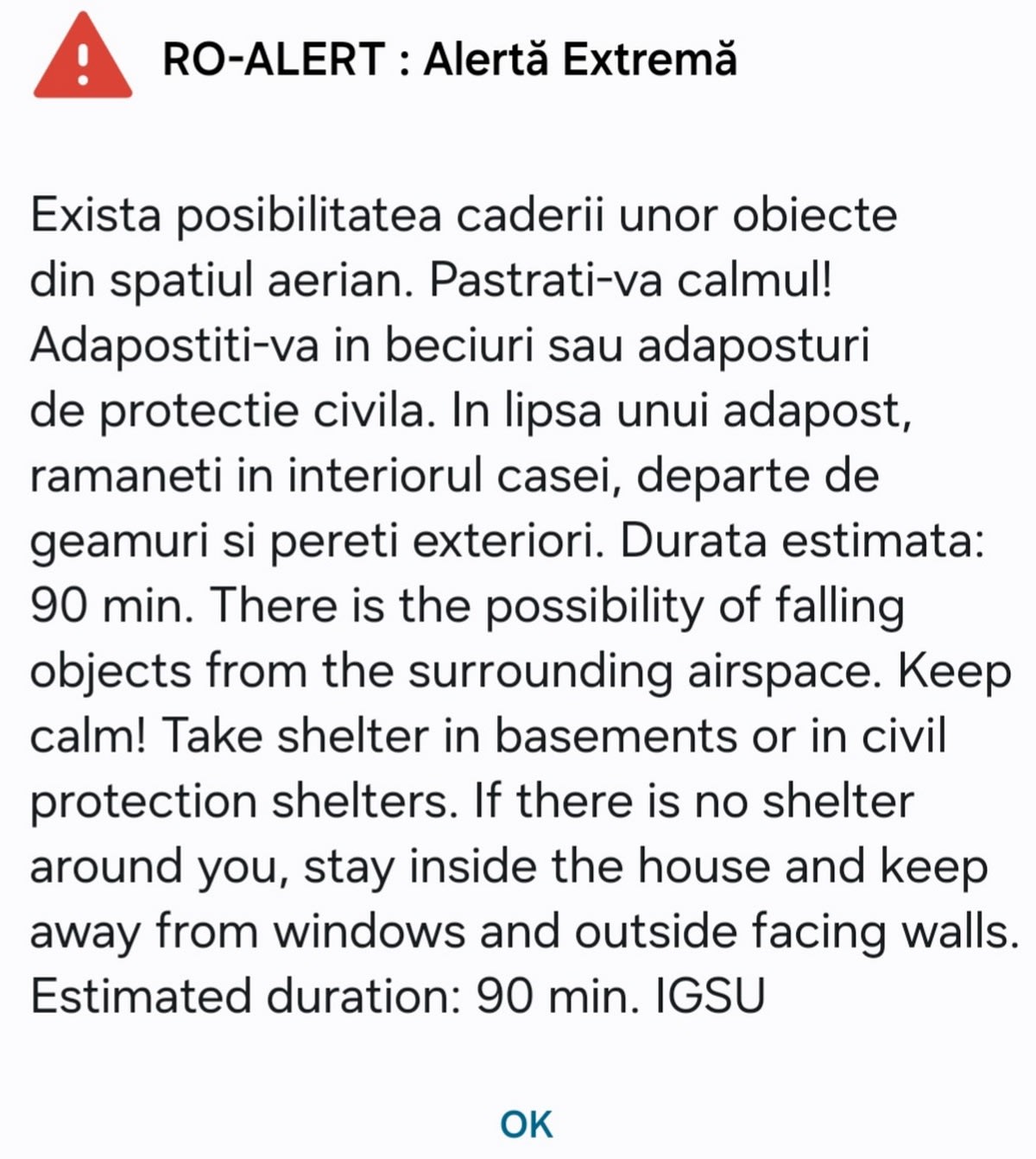 Alertă în Galați: Mesaj RO-ALERT după apariția unui semnal aerian suspect în zona Târgu Bujor