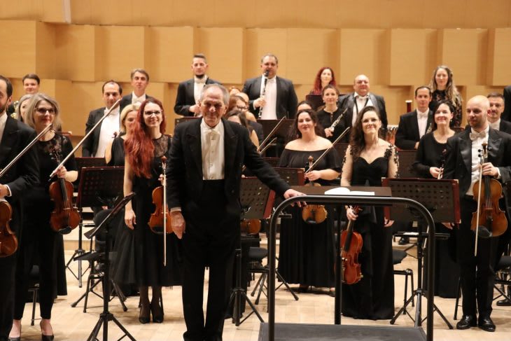 Cristian Mandeal și Elisabeth Leonskaja pe scenă la Sala Patria din Brașov