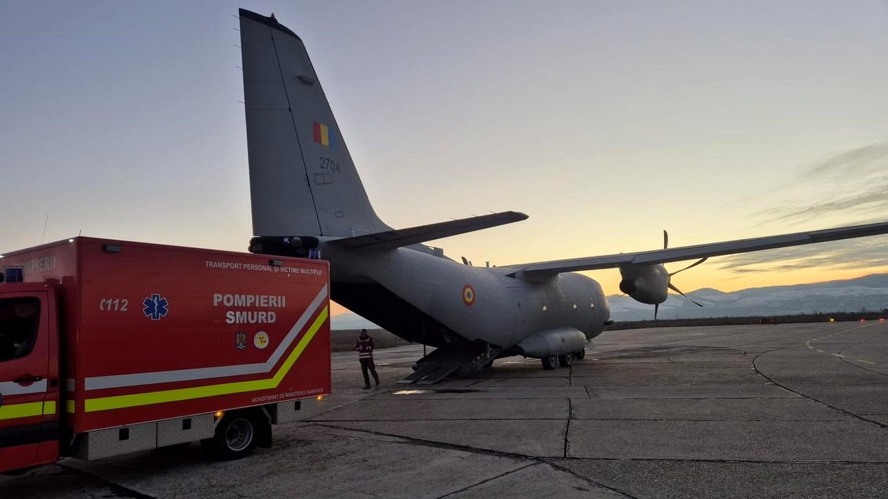 Forțele Aeriene Române au efectuat luni o misiune de transport aerian umanitar pentru un pacient cu arsuri în Belgia