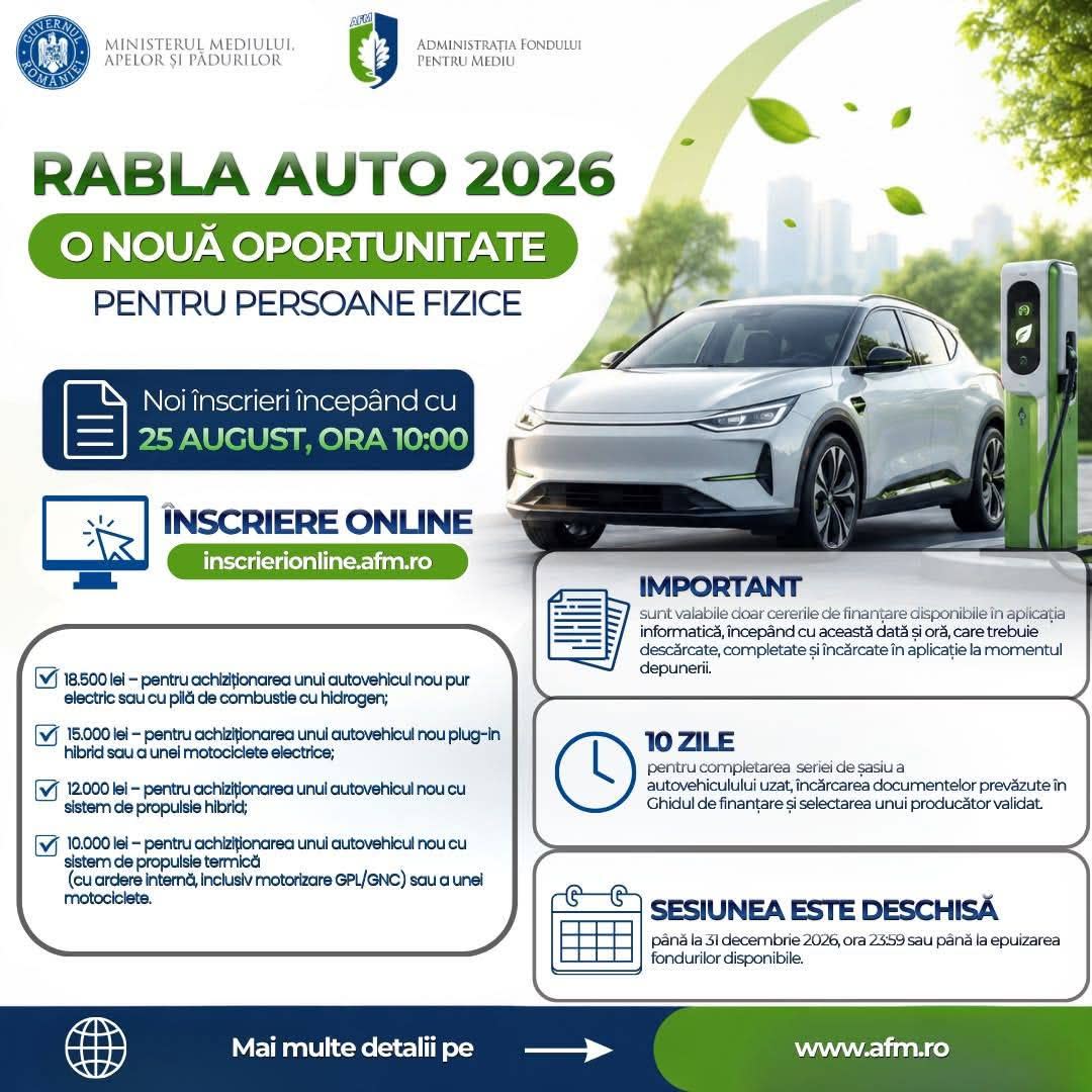 O nouă etapă Rabla Auto începe pe 25 august, cu buget de 93,7 milioane de lei