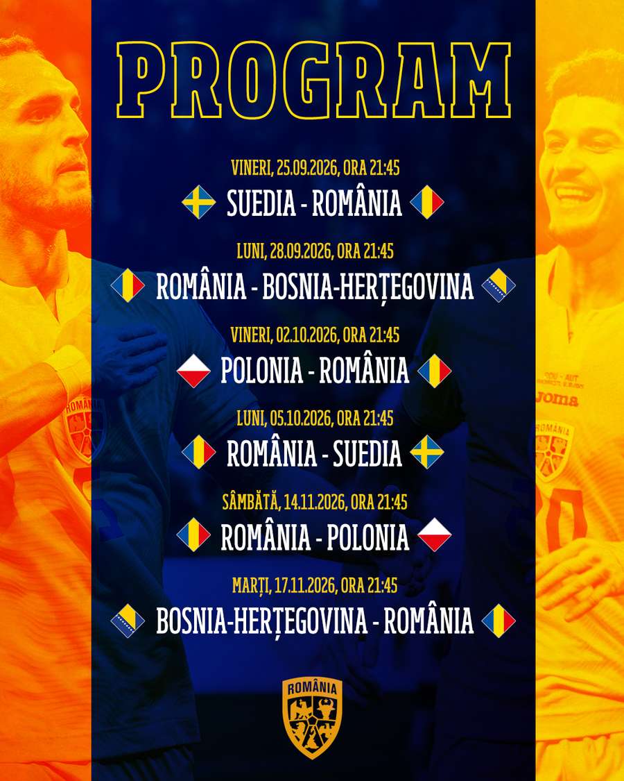 România debutează în Liga Națiunilor în Suedia pe 25 septembrie 2026. Biletele se pun în vânzare pe 25 august