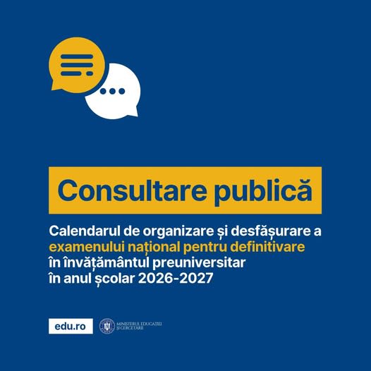 Definitivat 2027: înscrierile se fac până pe 9 octombrie, calendarul e în consultare publică Definitivat 2027: înscrierile se fac până pe 9 octombrie, calendarul e în consultare publică