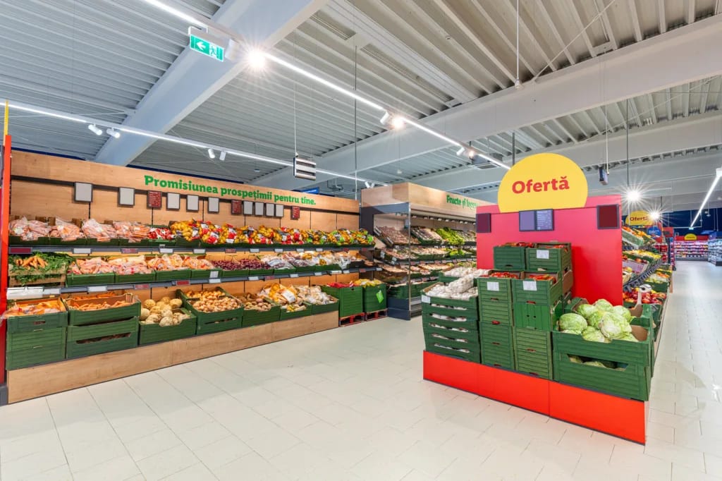 Magazin Lidl modern în Buzău, exterior și clienți Magazin Lidl modern în Buzău, exterior și clienți
